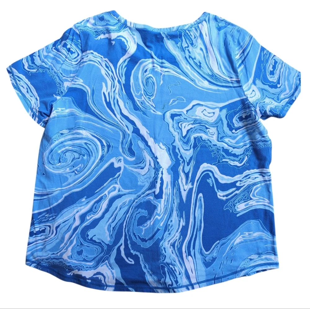 Talbot's Supersoft Jersey Tee, Blue Dynamic Swirls T By Talbot's, 2X, 2XL, XXL - Picture 3 of 11